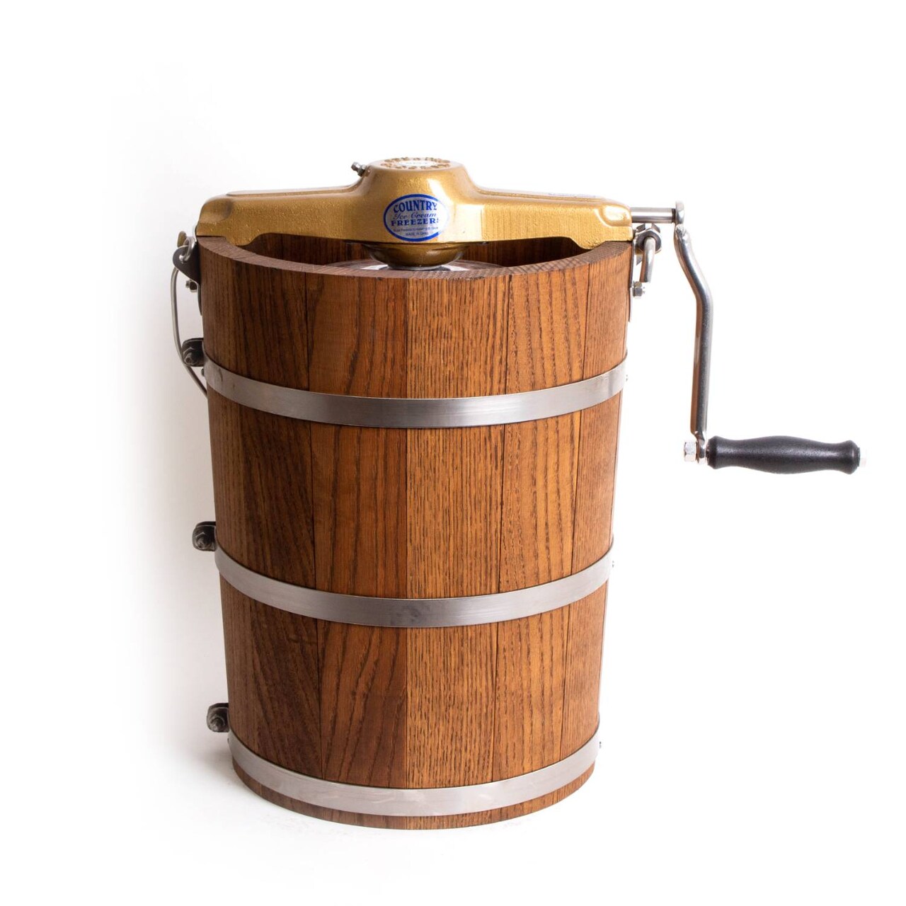 Lehman's Manual Ice Cream Maker - Make Your Own Homemade Ice Cream, Hand Crank with Stainless Steel Can and Oak Tub